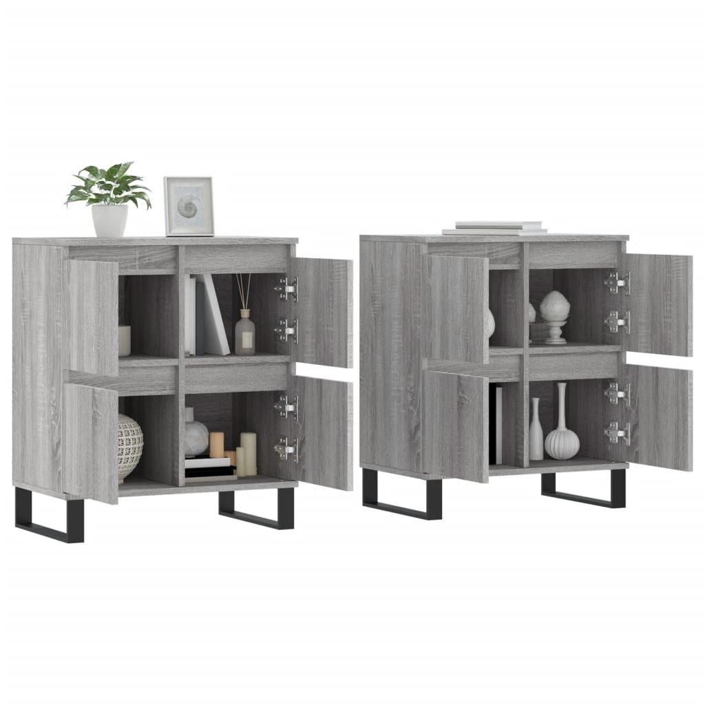 vidaXL Buffets 2 pcs sonoma gris bois d'ingénierie