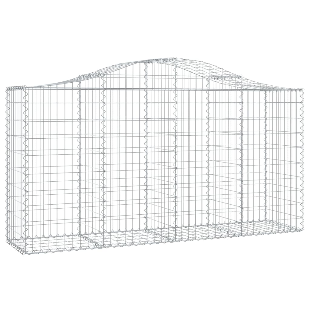 vidaXL Paniers à gabions arqués 2 pcs 200x50x100/120 cm fer galvanisé