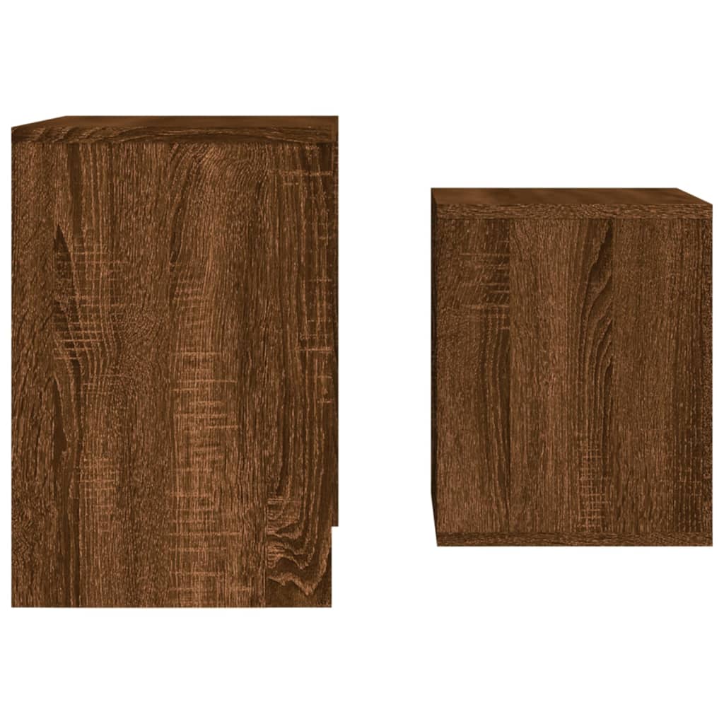 vidaXL Tables basses gigognes 2 pcs chêne marron bois d'ingénierie