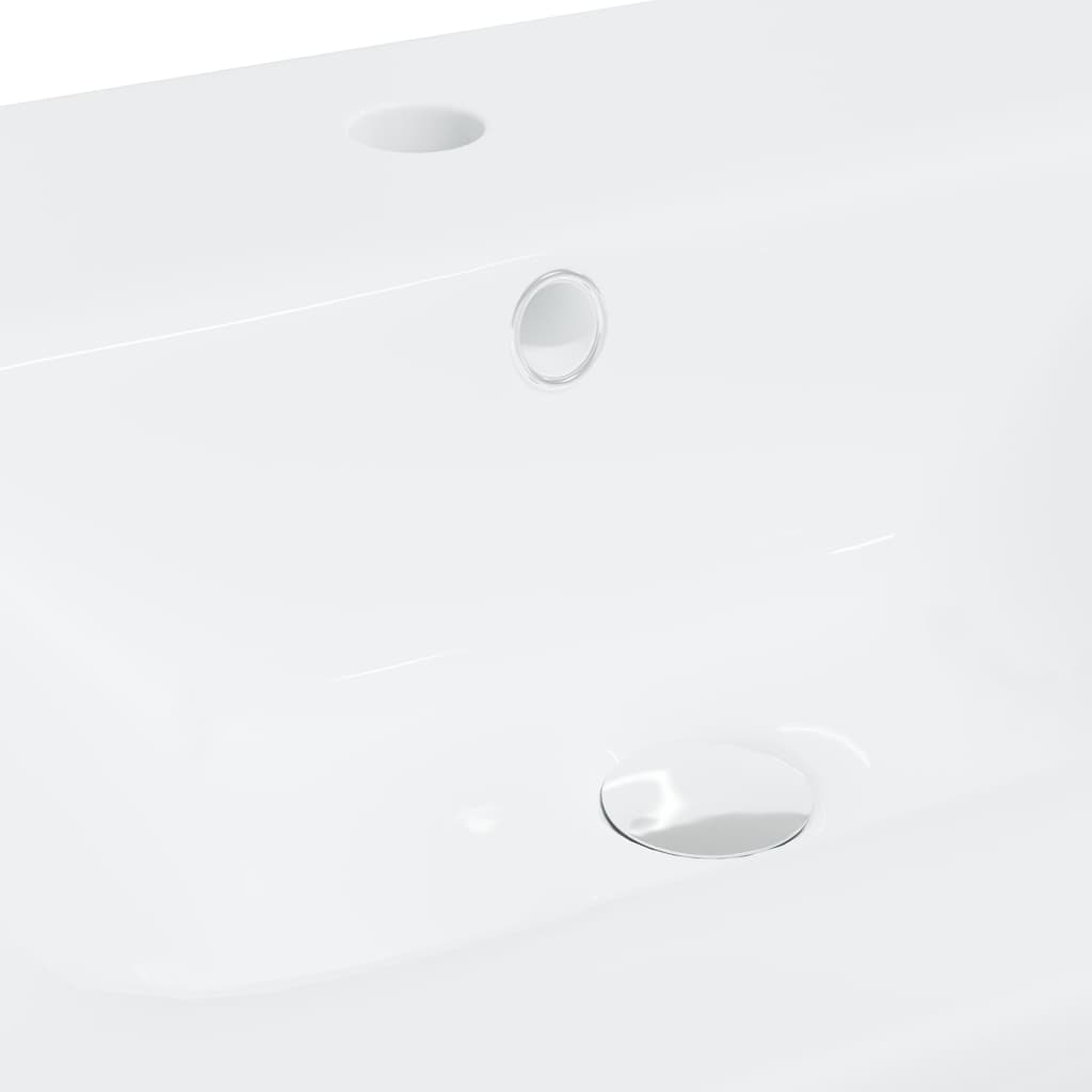 vidaXL Lavabo encastré avec robinet 42x39x18 cm céramique blanc