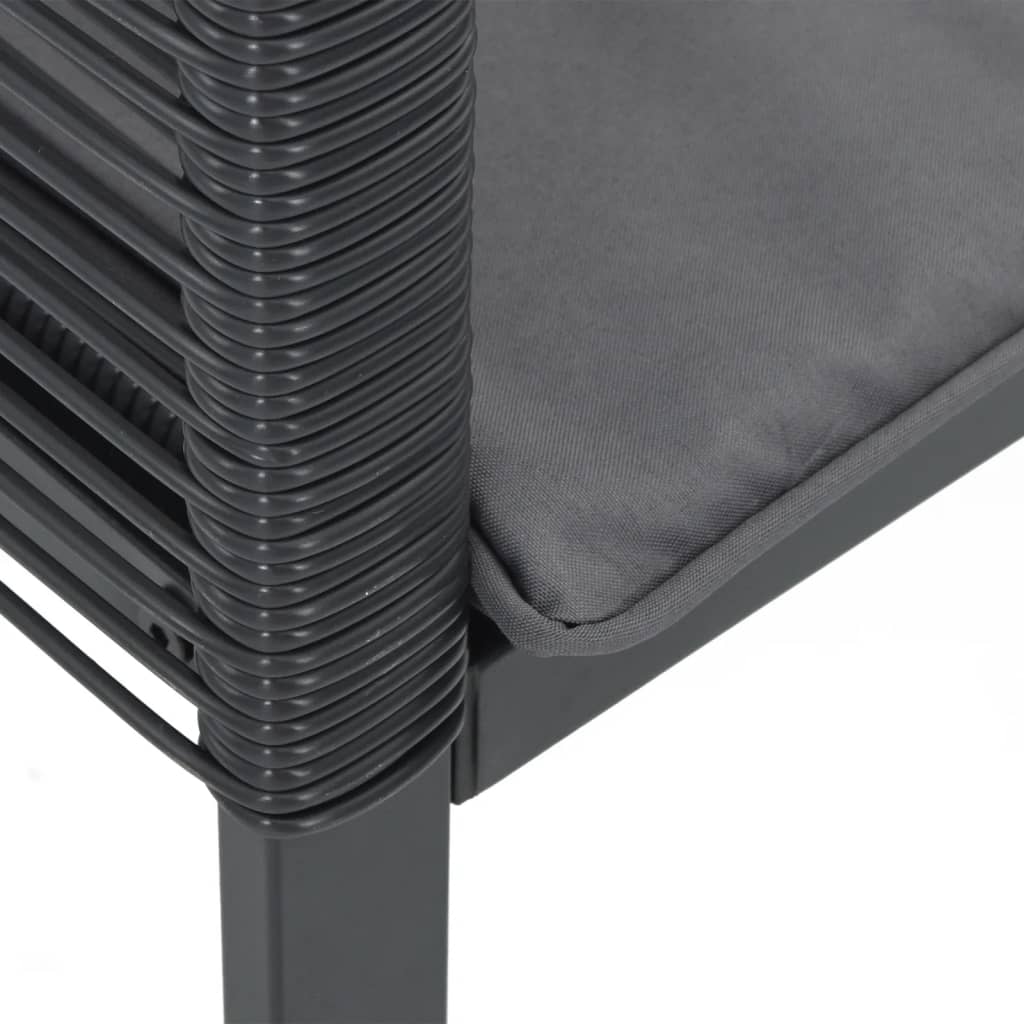 vidaXL Chaises de jardin avec coussins lot de 2 noir résine tressée