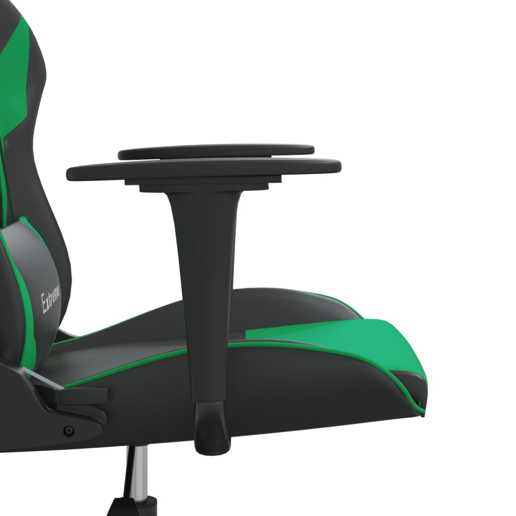vidaXL Chaise de jeu Noir et vert Similicuir
