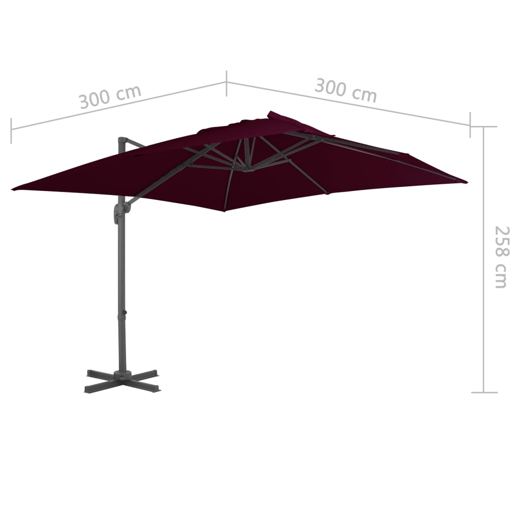 vidaXL Parasol de jardin en porte-à-faux avec mât en aluminium