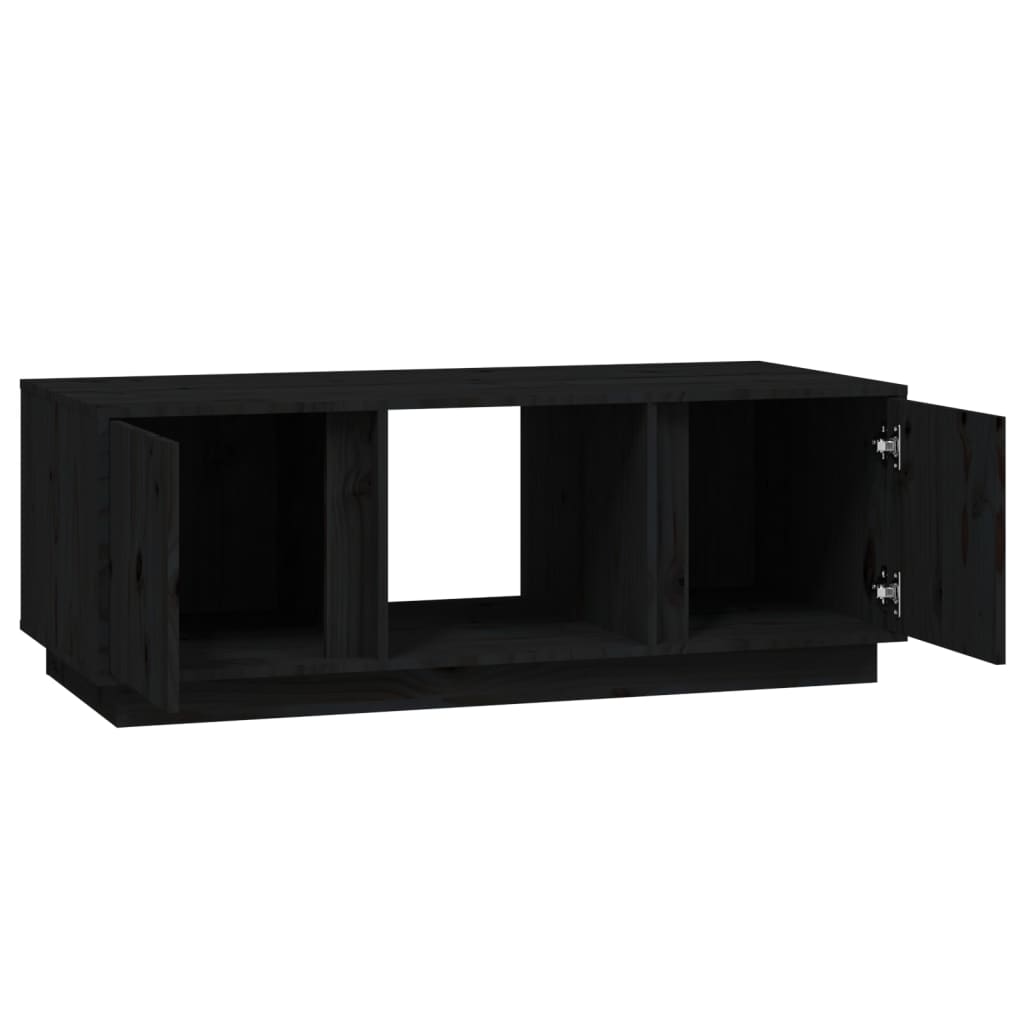 vidaXL Table basse Noir 110x50x40 cm Bois massif de pin