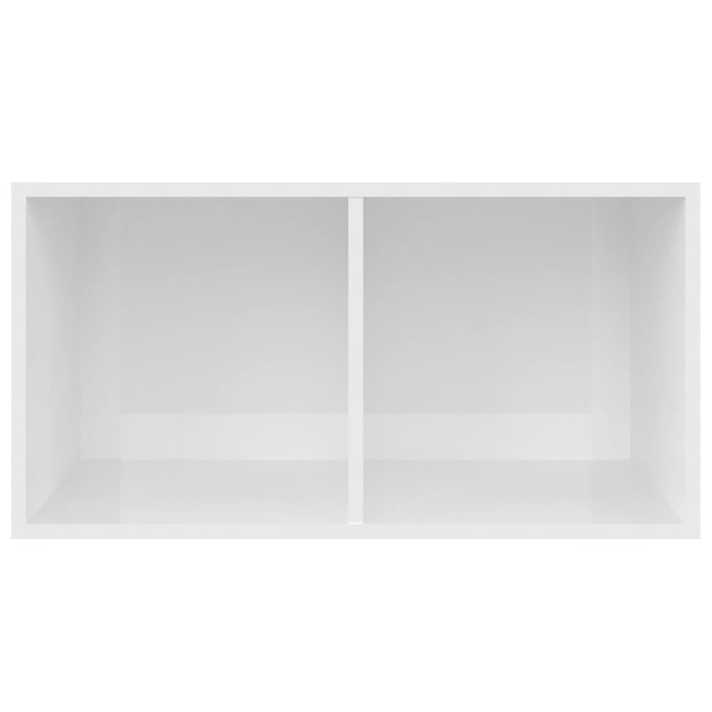 vidaXL Boîte de rangement de vinyles Blanc brillant 71x34x36 cm