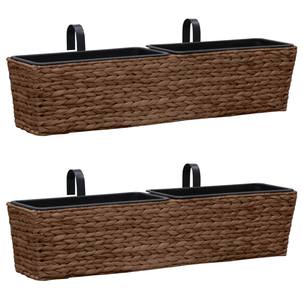 vidaXL Pots de fleurs 2 pcs jacinthe d'eau marron