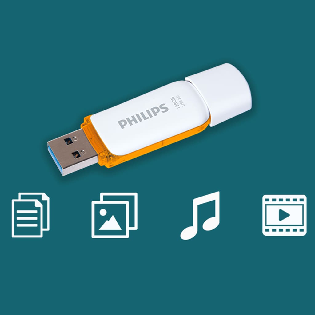 Philips Clé USB 3.0 Snow 128 Go Blanc et orange