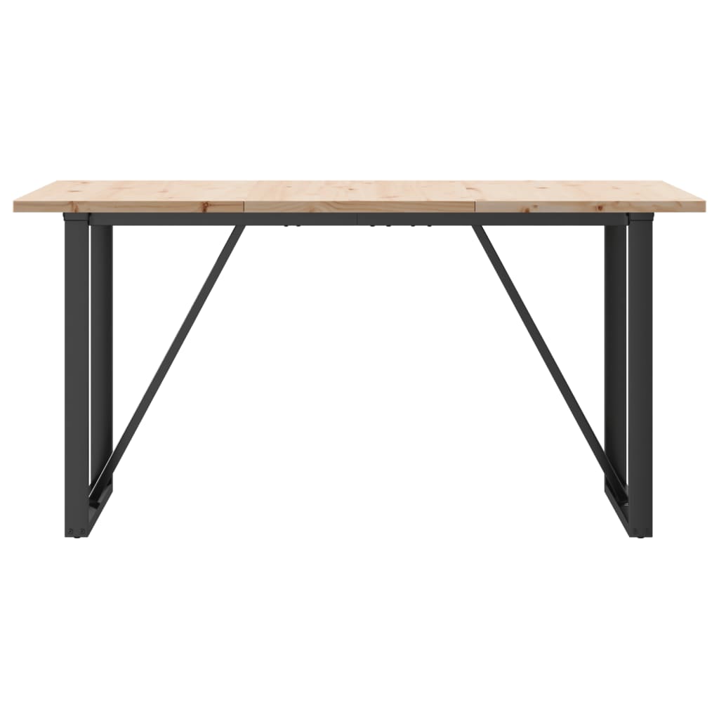 vidaXL Table à manger cadre en O 160x80x75,5 cm bois pin massif fonte