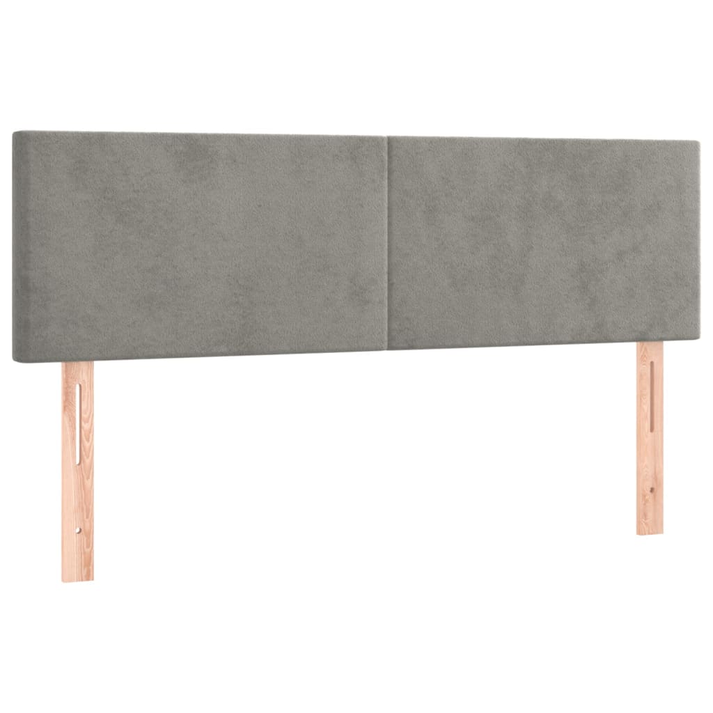 vidaXL Têtes de lit 2 pcs Gris clair 72x5x78/88 cm Velours