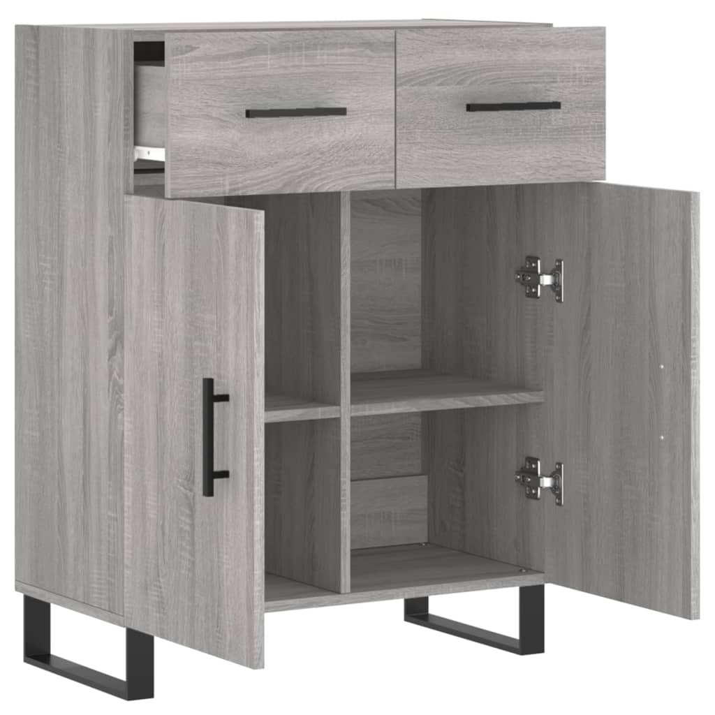 vidaXL Buffet sonoma gris 69,5x34x90 cm bois d'ingénierie