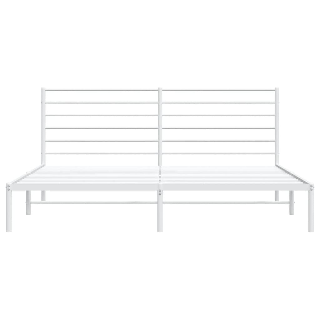 vidaXL Cadre de lit métal sans matelas et tête de lit blanc 183x213 cm