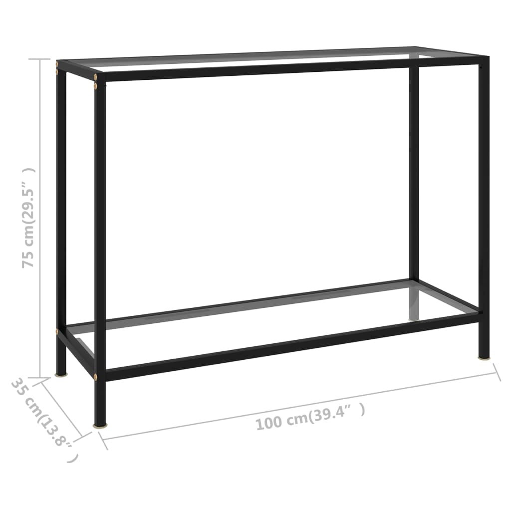vidaXL Table console Transparent 100x35x75 cm Verre trempé