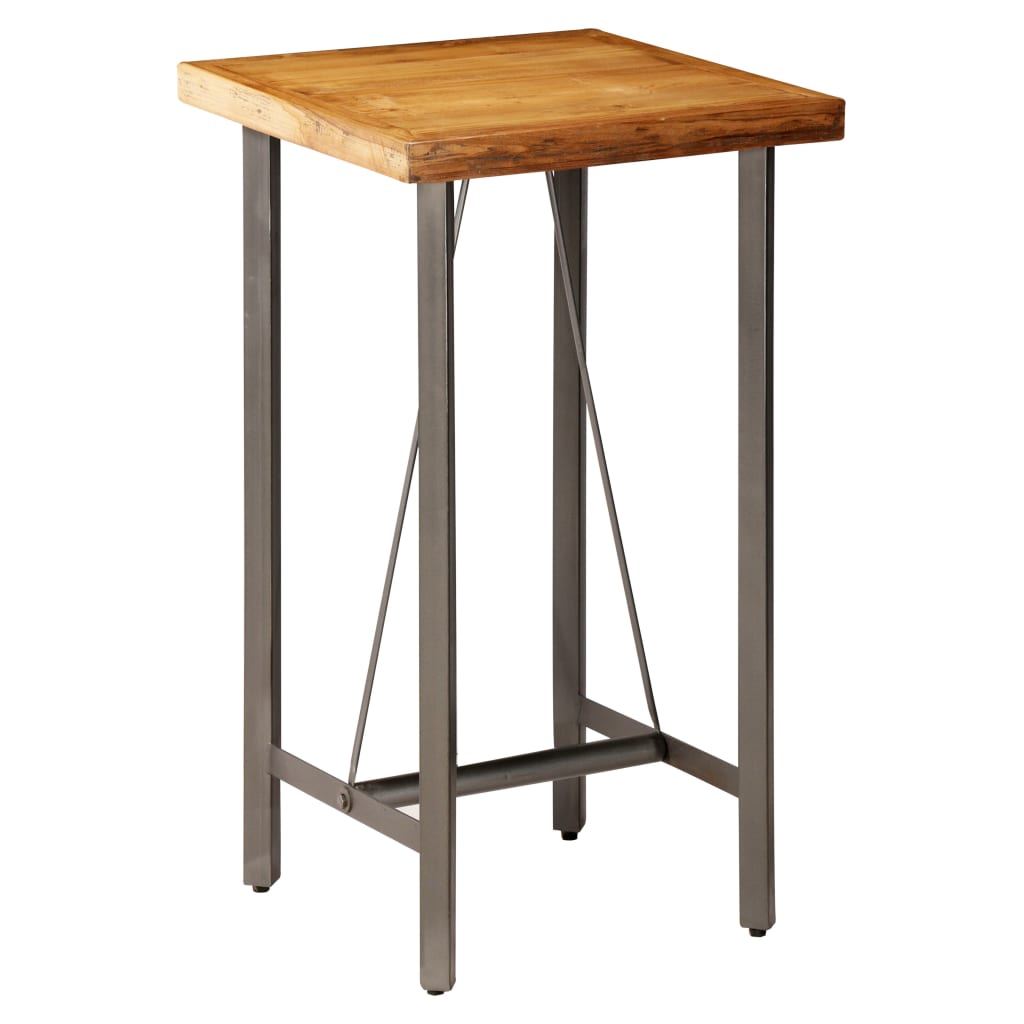 vidaXL Table de bar Teck recyclé massif 60x60x107 cm