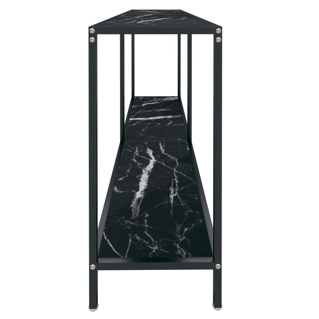 vidaXL Table console Noir 160x35x75,5 cm Verre trempé