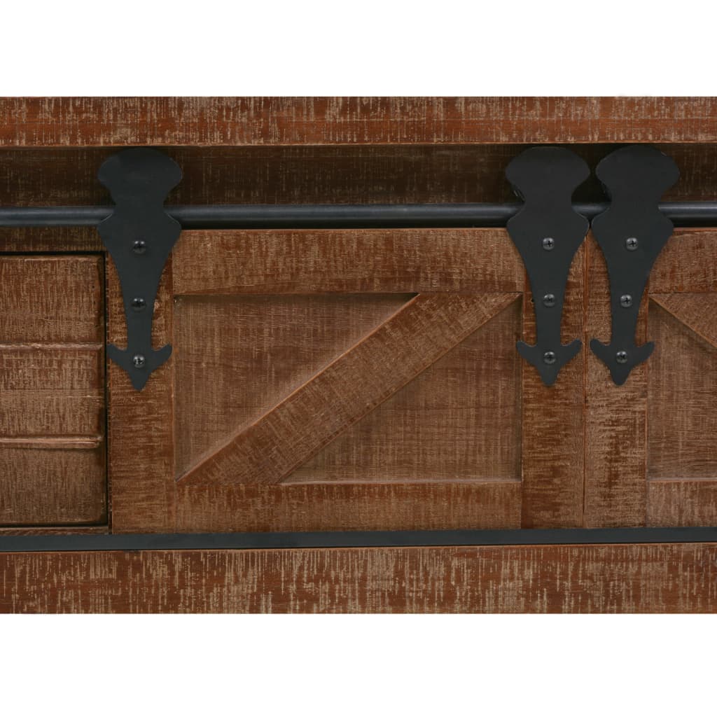 vidaXL Table console Bois massif de sapin 131 x 35,5 x 75 cm Marron