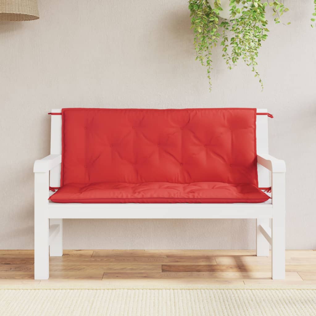 vidaXL Coussins de banc jardin lot de 2 rouge 120x50x7 cm tissu Oxford