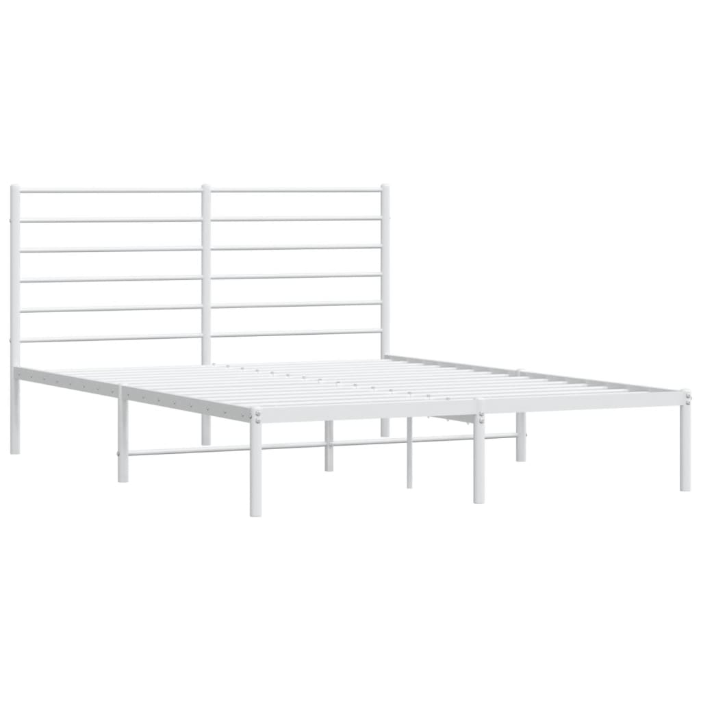 vidaXL Cadre de lit métal sans matelas et tête de lit blanc 140x200 cm