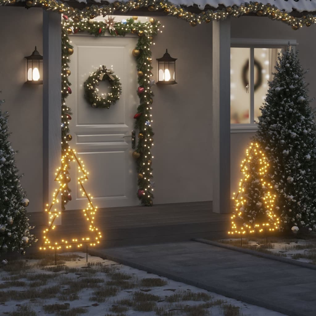 vidaXL Décoration lumineuse arbre de Noël avec piquets 115 LED 90 cm