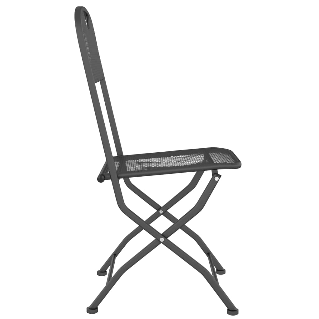 vidaXL Chaises pliables de jardin 2 pcs Maille métallique Anthracite