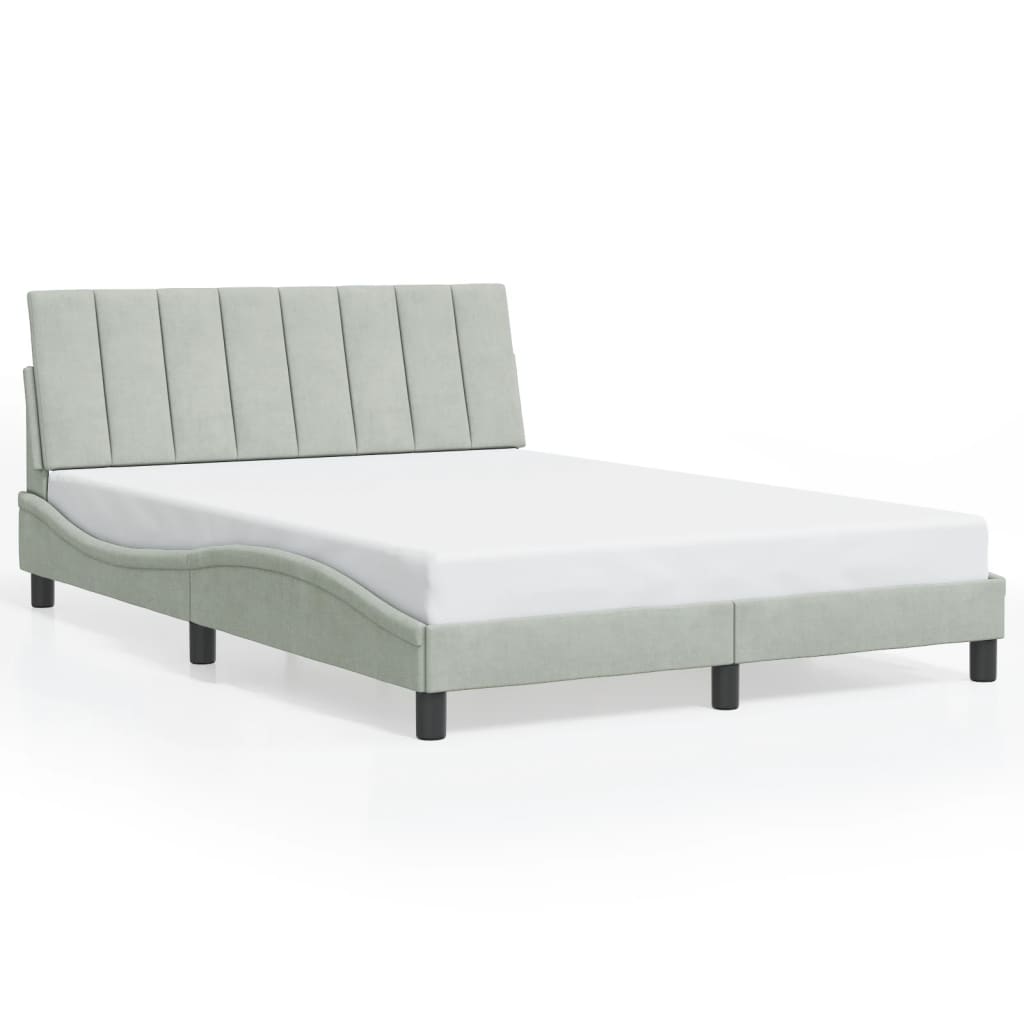 vidaXL Cadre de lit sans matelas gris clair 140x200 cm velours