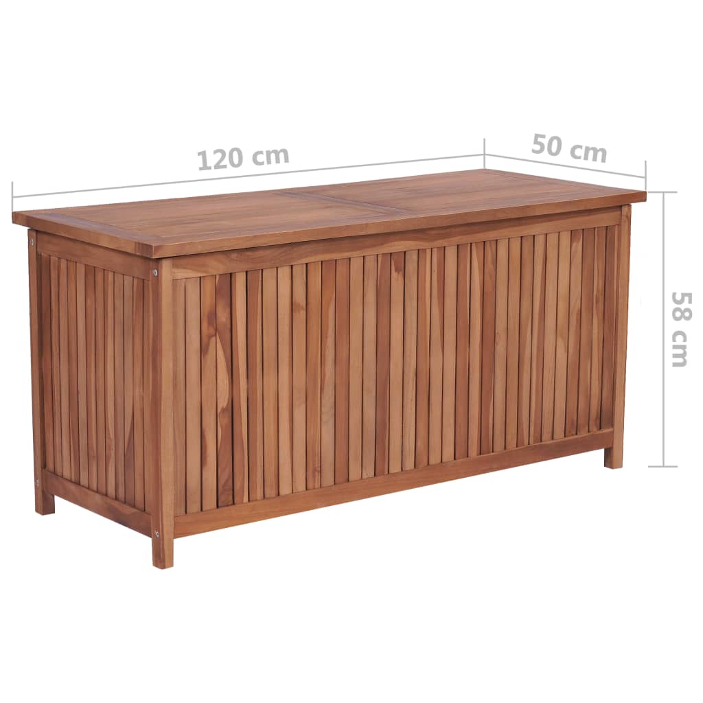 vidaXL Boîte de rangement de jardin 120x50x58 cm bois de teck solide