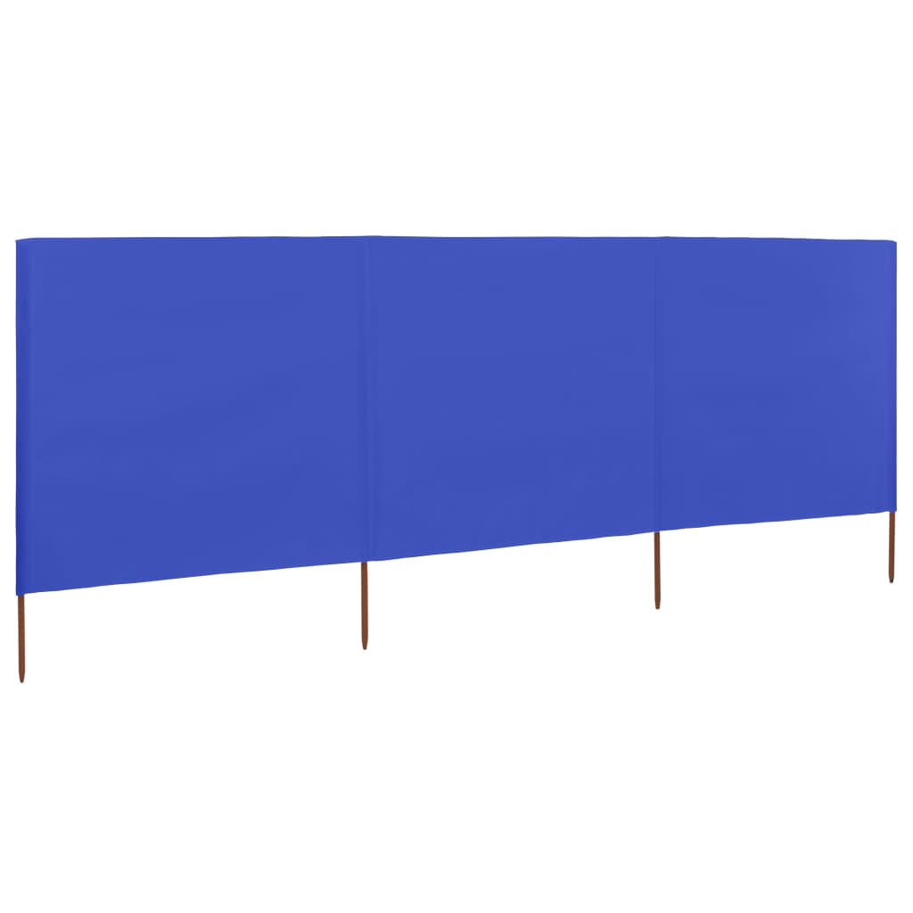 vidaXL Paravent 3 panneaux Tissu 400 x 80 cm Bleu azuré