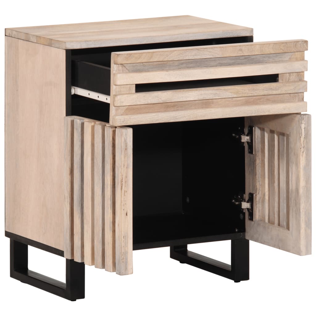 vidaXL Table de chevet 50x34x60 cm bois de manguier massif brut