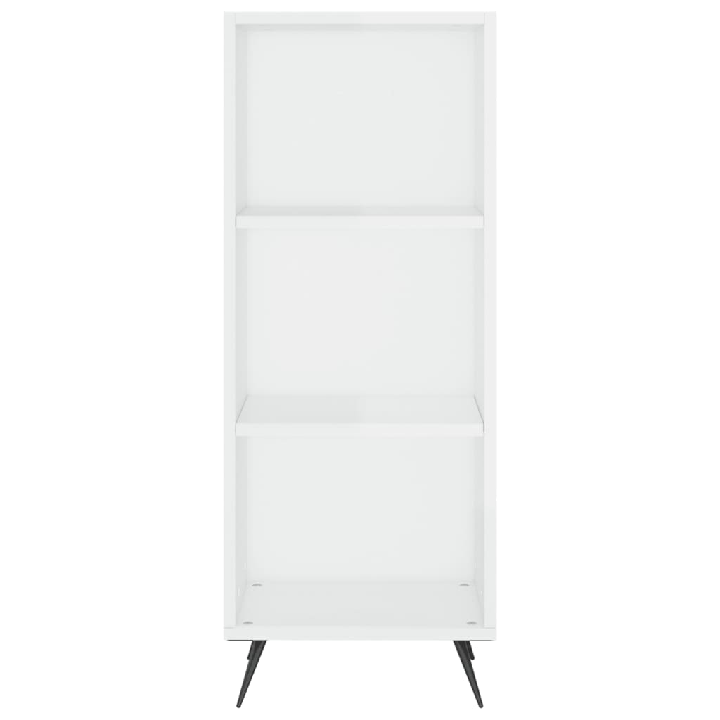 vidaXL Buffet haut Blanc brillant 34,5x34x180 cm Bois d'ingénierie