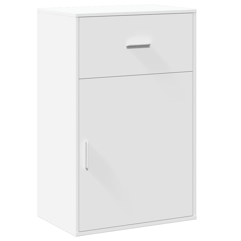 Armoire De Bureau VidaXL 33.5x50x75cm - Bois Ingénierie Blanc - Avec Tiroir - Rangement Salle D'Étude