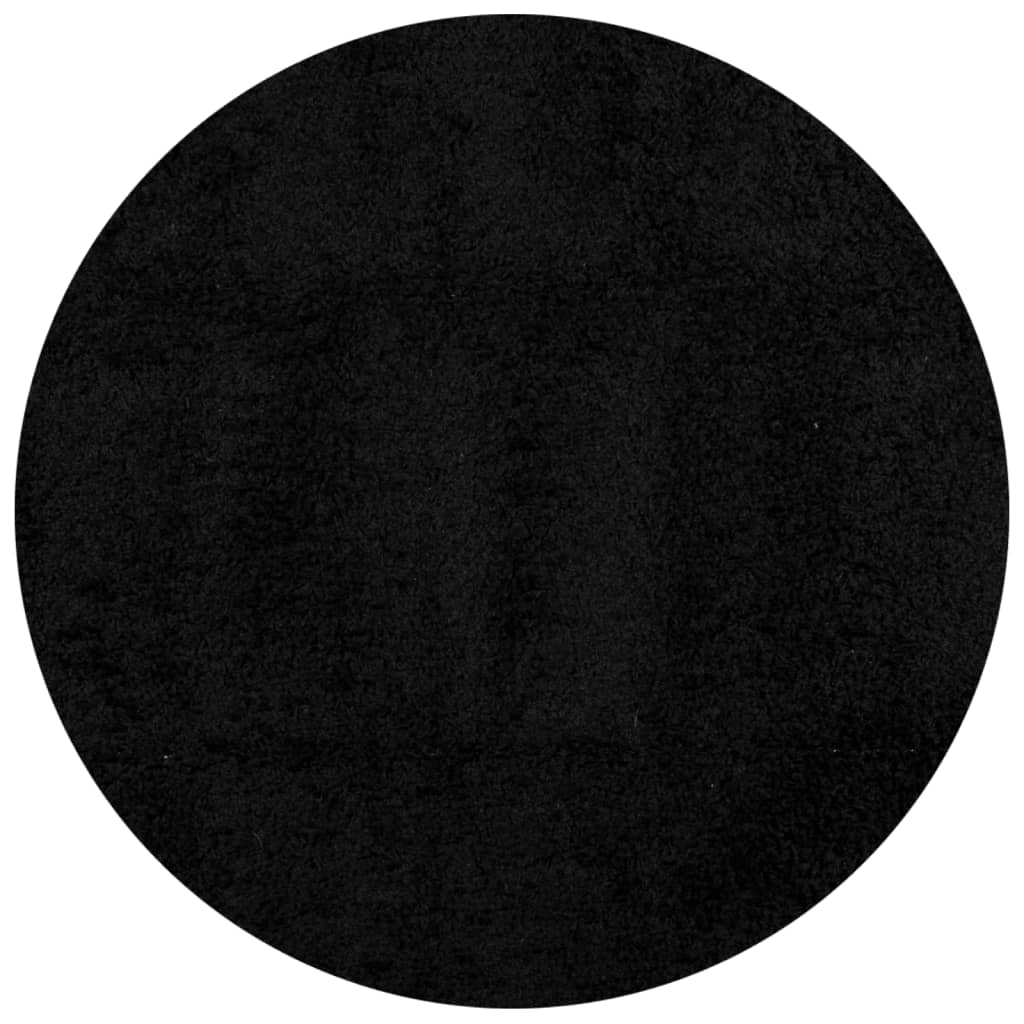 vidaXL Tapis shaggy PAMPLONA poils longs moderne noir Ø 280 cm