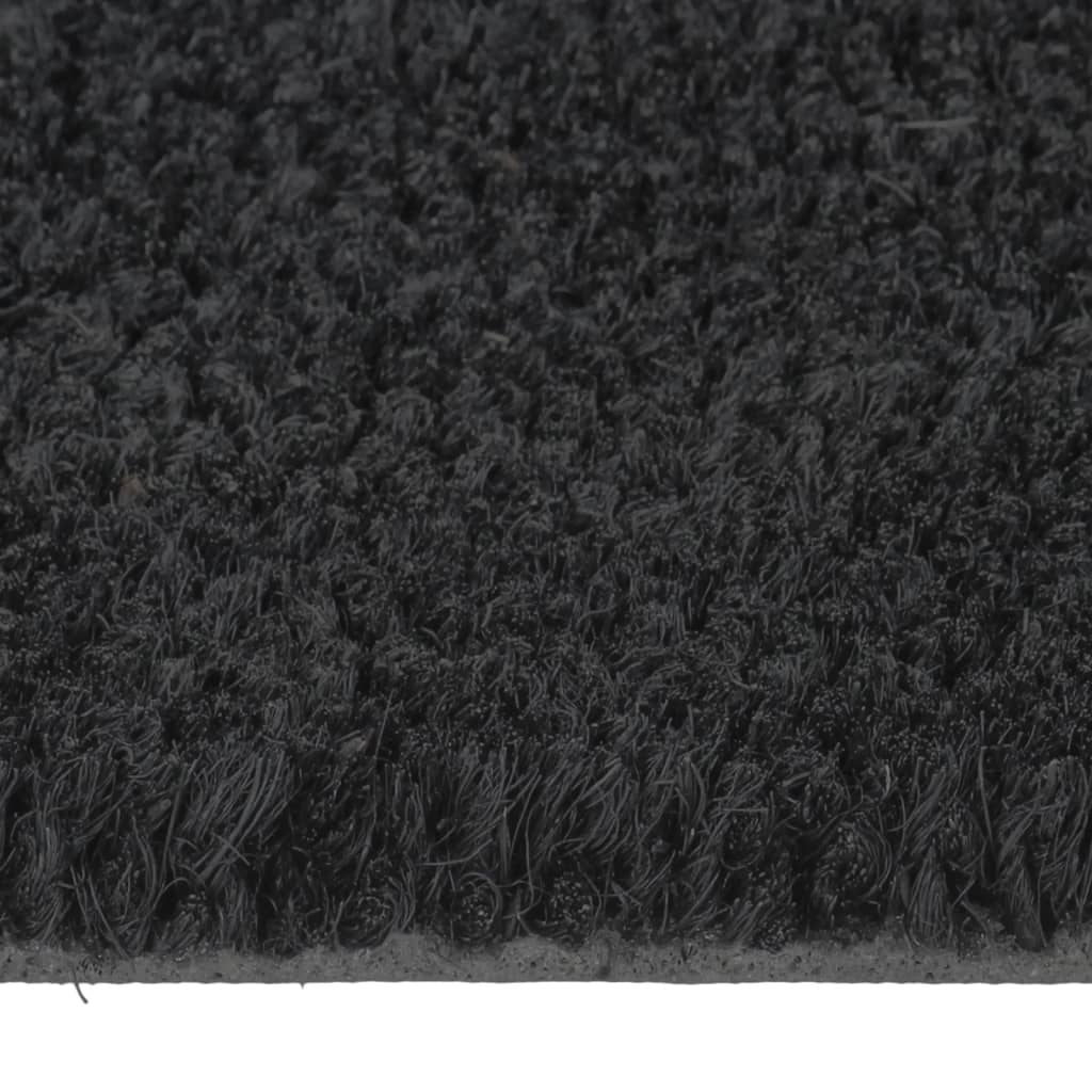 vidaXL Tapis de porte noir demi-rond 50x80 cm fibre de coco touffeté