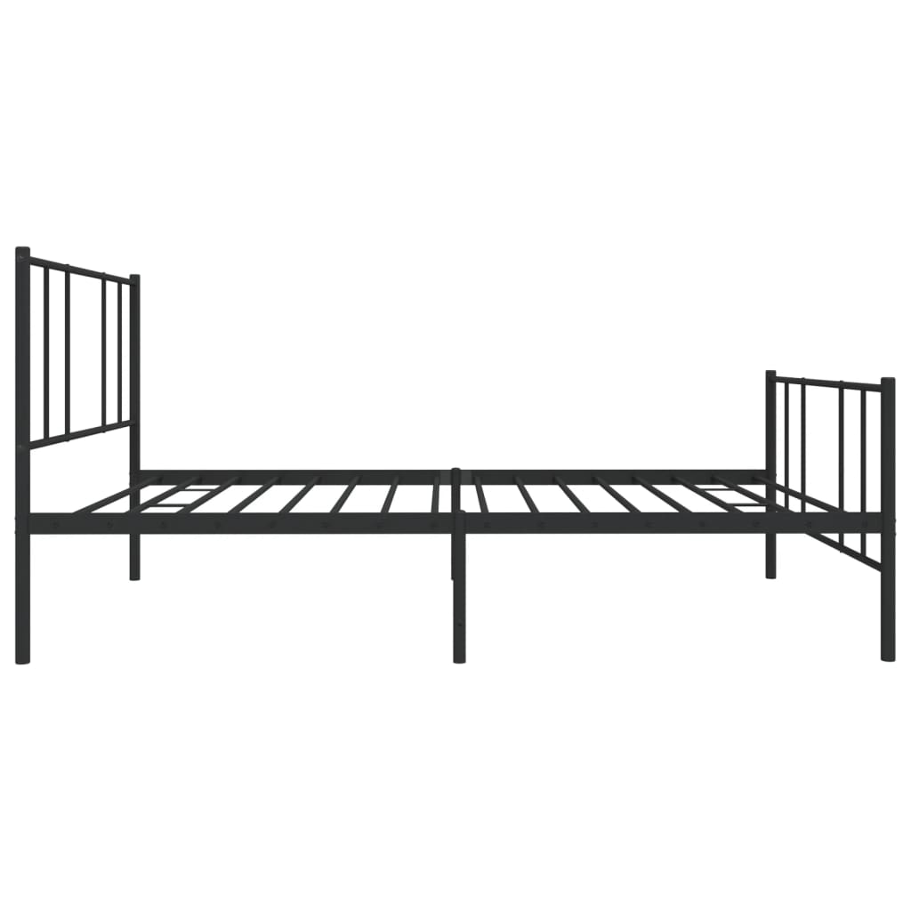 vidaXL Cadre de lit métal sans matelas avec pied de lit noir 100x190cm