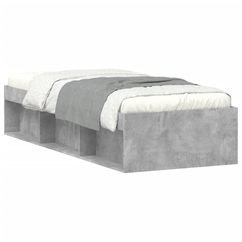 vidaXL Cadre de lit gris béton 75x190 cm petit simple