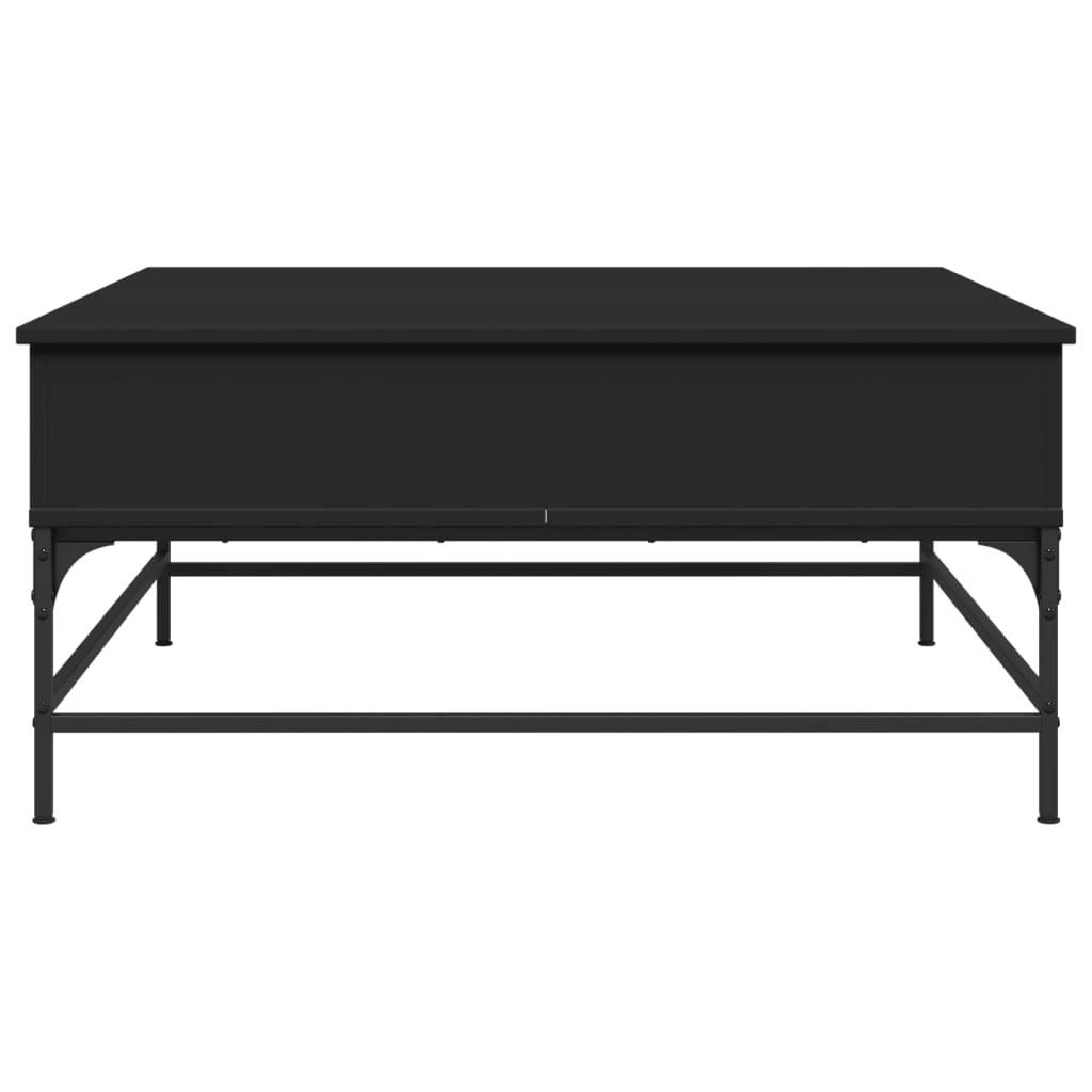 vidaXL Table basse noir 95x95x45 cm bois d'ingénierie et métal