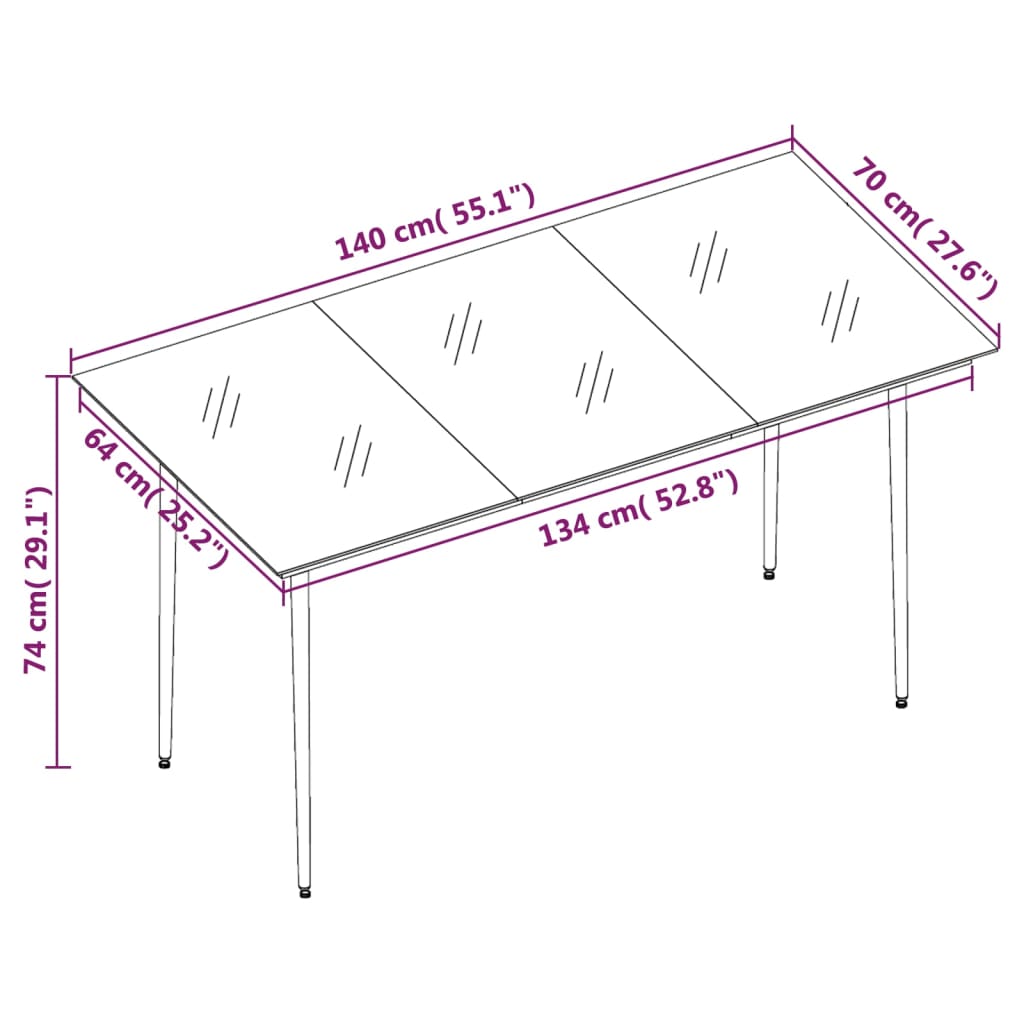 vidaXL Ensemble à dîner de jardin coussins 5 pcs Résine tressée Verre