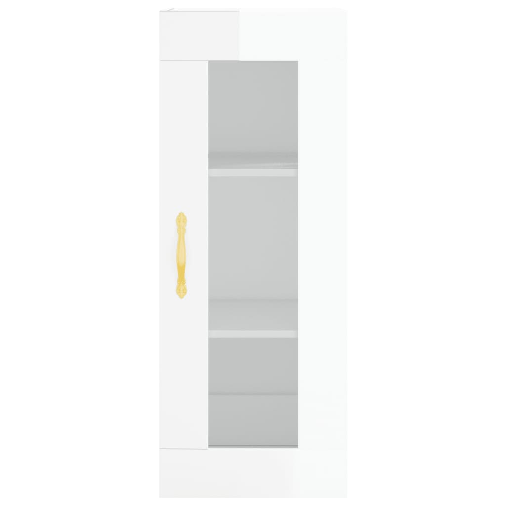 vidaXL Buffet haut Blanc brillant 34,5x34x180 cm Bois d'ingénierie