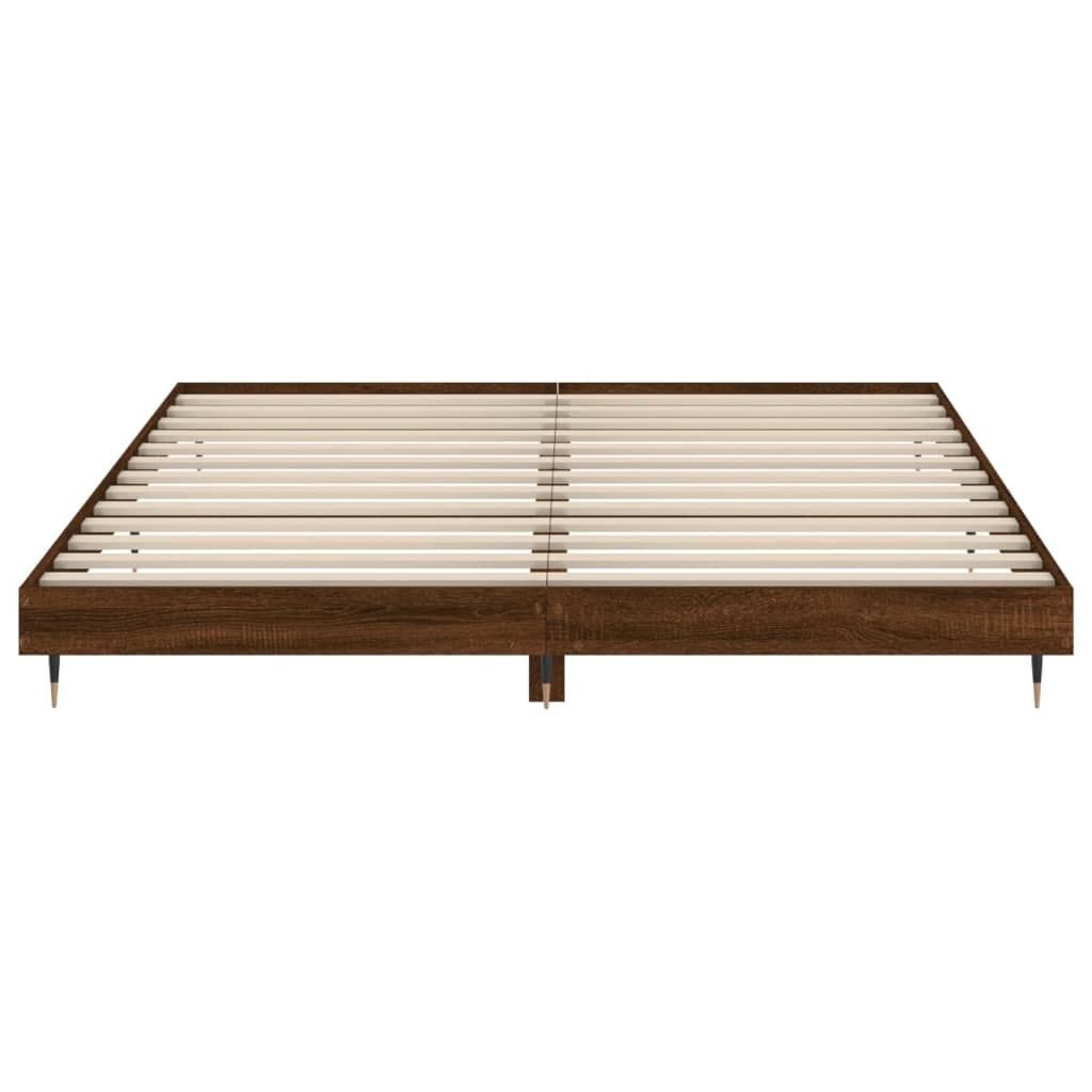 vidaXL Cadre de lit sans matelas chêne marron 180x200 cm