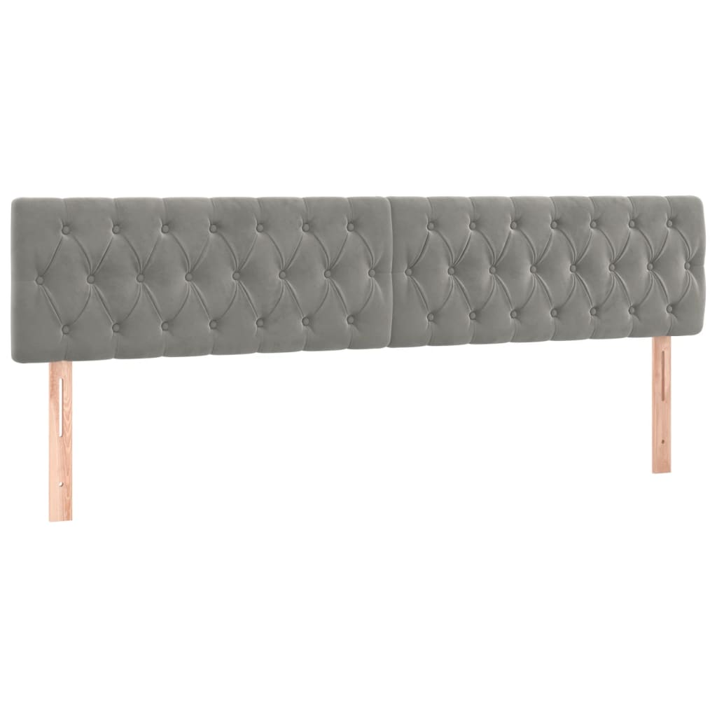 vidaXL Tête de lit à LED Gris clair 180x7x78/88 cm Velours