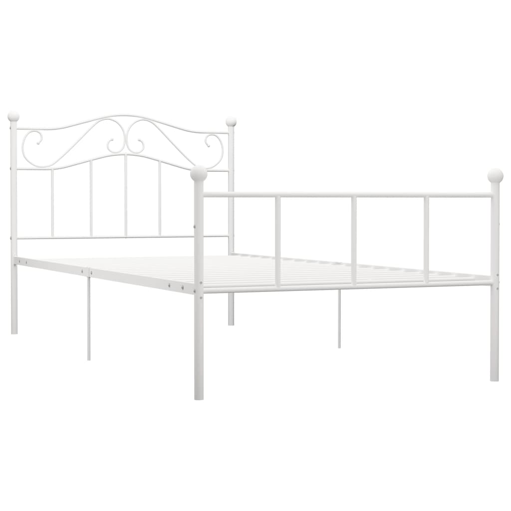 vidaXL Cadre de lit sans matelas blanc métal 90x200 cm