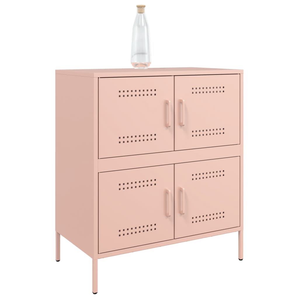 vidaXL Buffet rose 68x39x79 cm acier