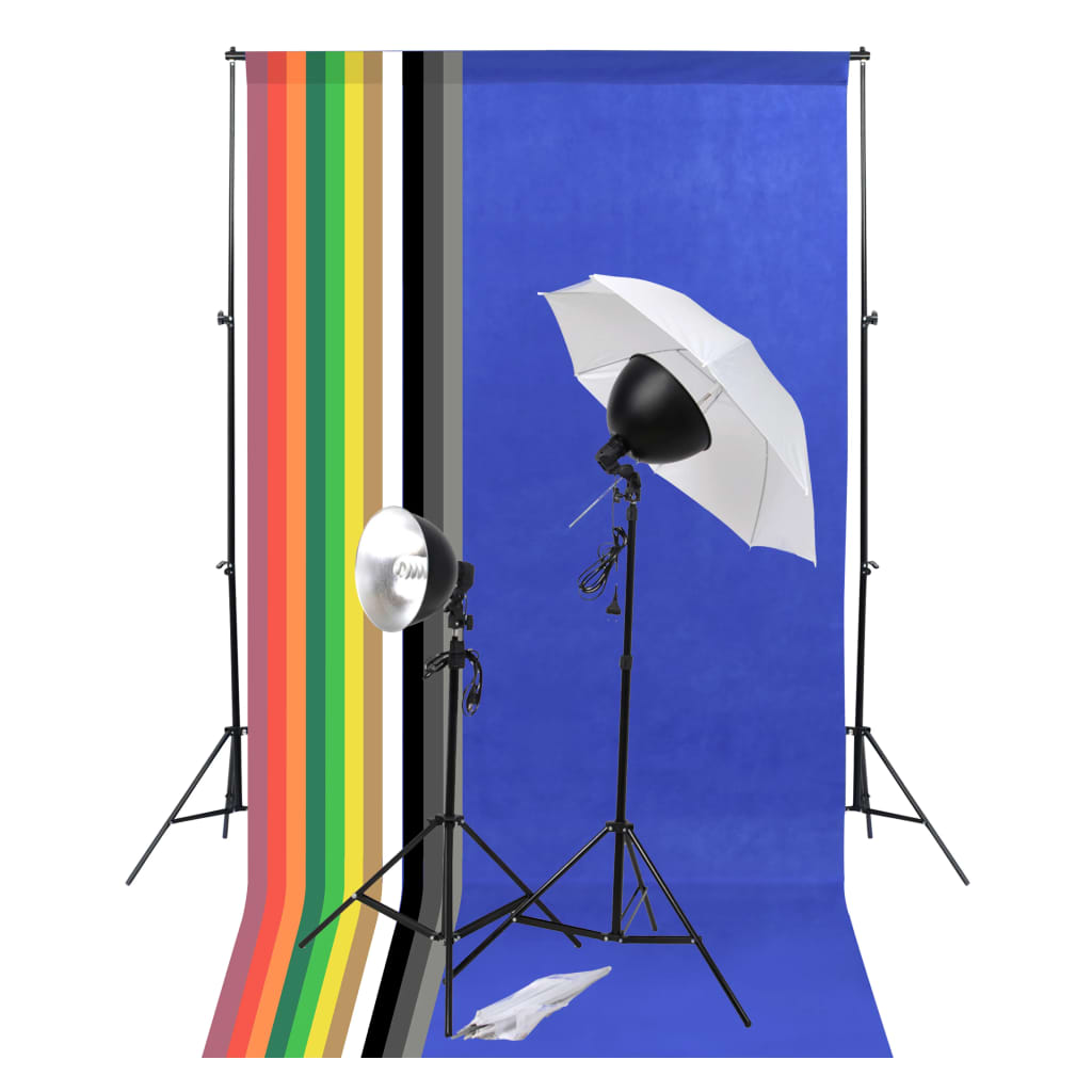 vidaXL Kit de studio photo avec éclairage et toiles de fond
