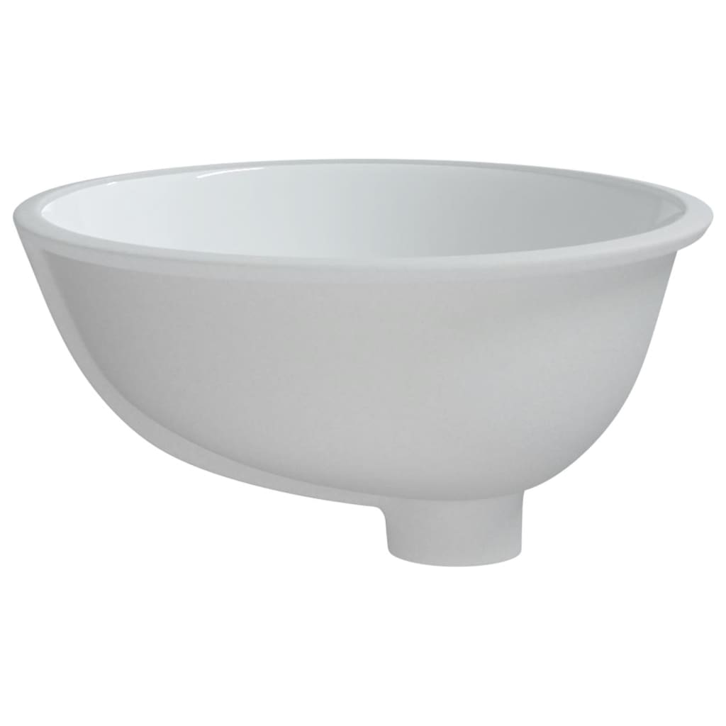 vidaXL Évier de salle de bain blanc 37x31x17,5 cm ovale céramique