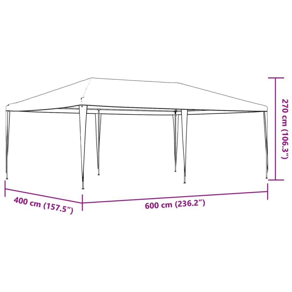 vidaXL Tente de réception professionnelle 4x6 m Anthracite 90 g/m²