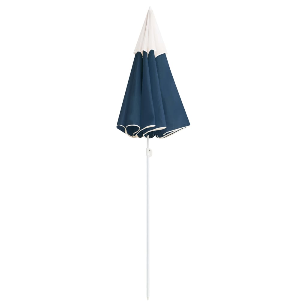 vidaXL Parasol de jardin avec mât en acier bleu 180 cm