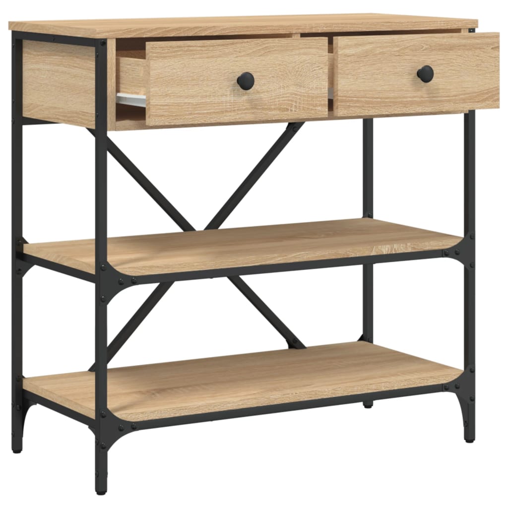 vidaXL Table console chêne sonoma 75x34,5x75 cm bois d'ingénierie