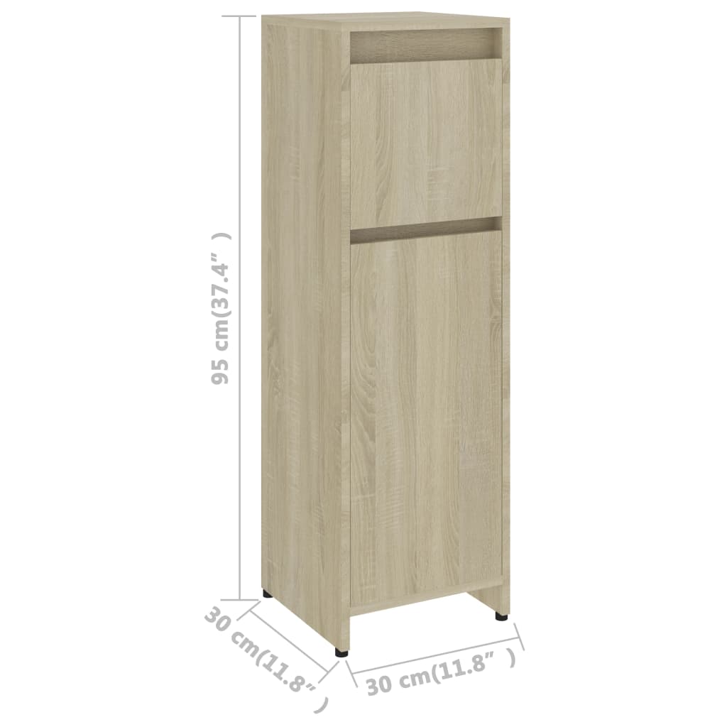 vidaXL Armoire de salle de bain Chêne sonoma Bois d'ingénierie