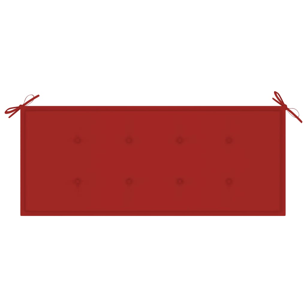 vidaXL Banc Batavia avec coussin rouge 120 cm Bois de teck massif
