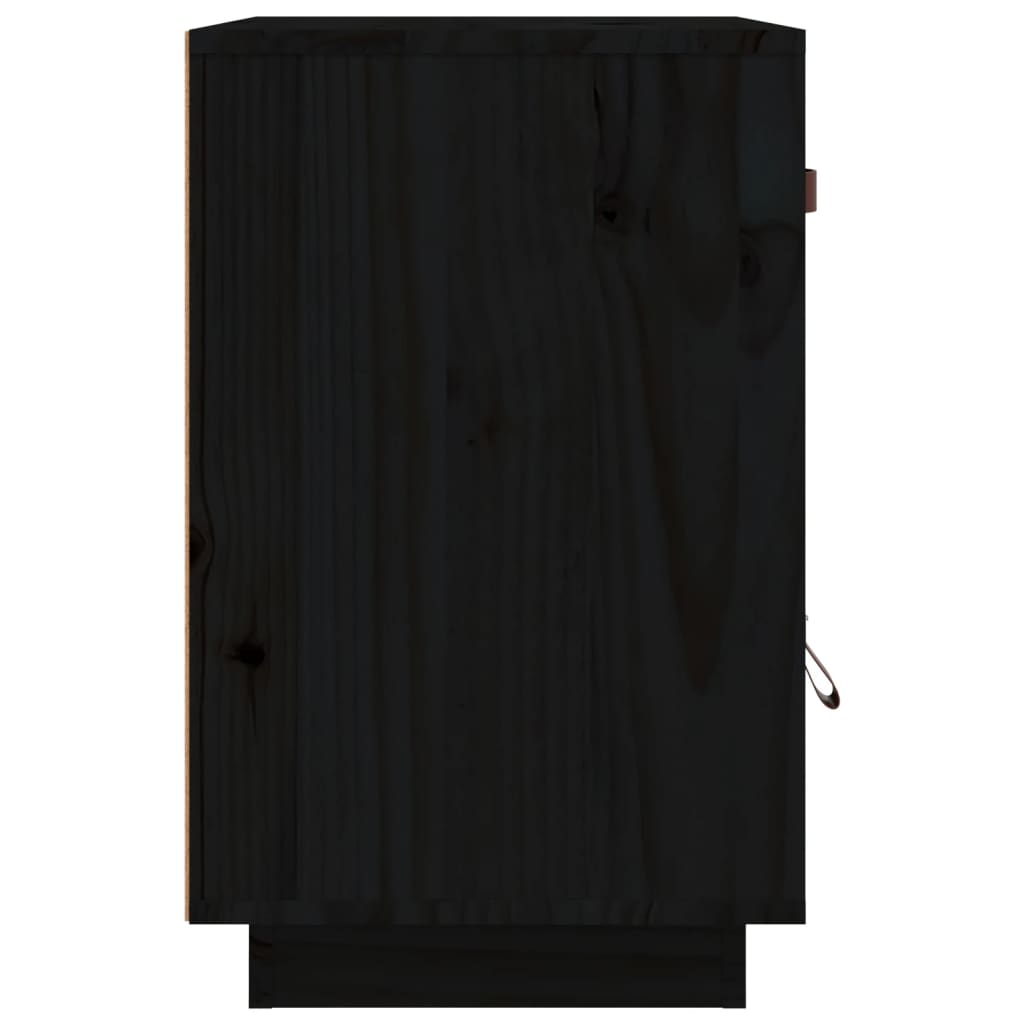 vidaXL Tables de chevet 2 pcs Noir 40x34x55 cm Bois de pin massif