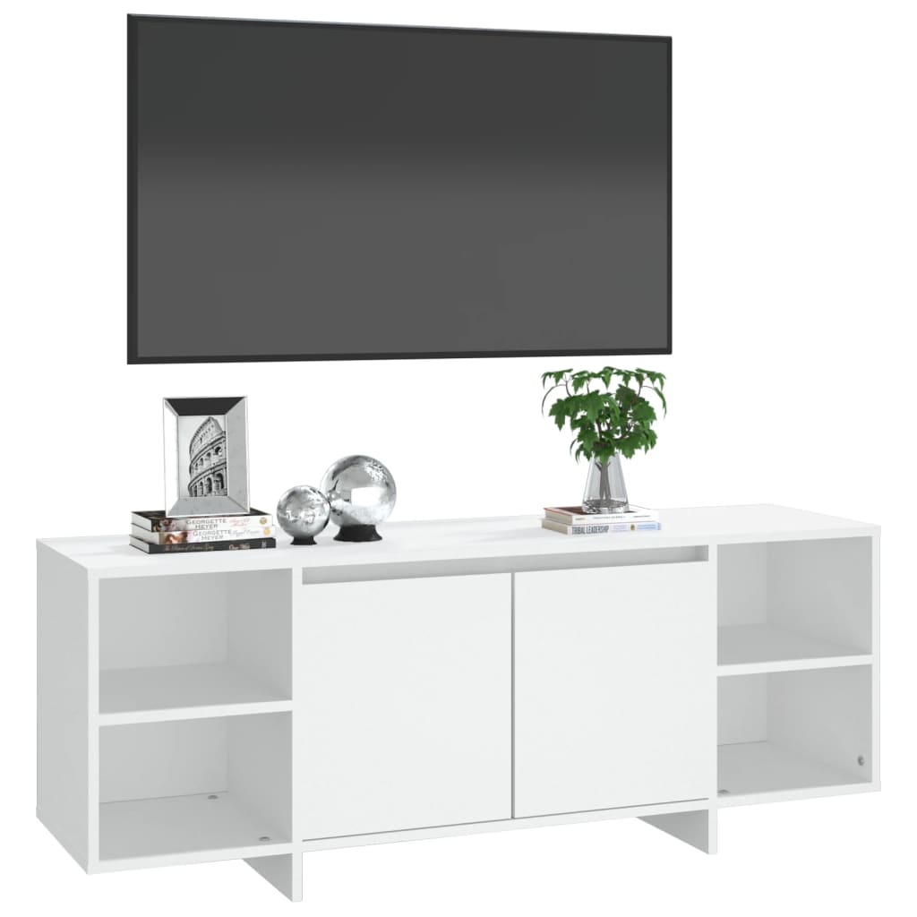vidaXL Meuble TV blanc 130x35x50 cm bois d'ingénierie