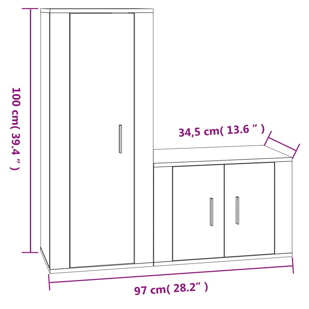 vidaXL Ensemble de meubles TV 2 pcs chêne sonoma bois d'ingénierie